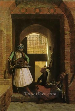 ジャン・レオン・ジェローム Painting - バベルの門に立つカイロのアルノート ナスル・ギリシャ・アラビア人 ジャン・レオン・ジェローム